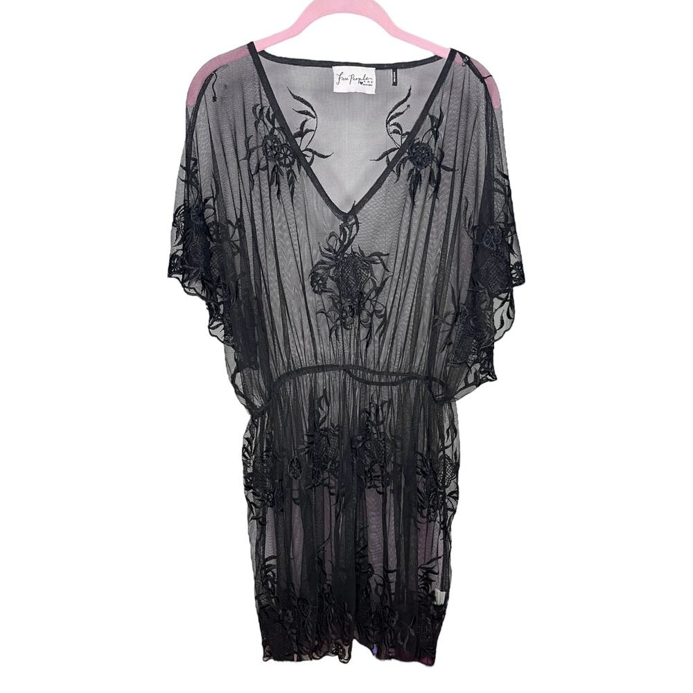 Free People X KAS New York Mesh Embroidered Dolman Tunic Dress Size Large